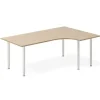 Skrivebord DNA, Eg 1800x1200mm Højre I-ben/Alugrå