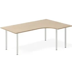 Skrivebord DNA, Eg 1800x1200mm Højre I-ben/Alugrå