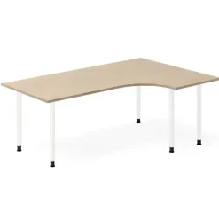 Skrivebord DNA, Eg 1800x1200mm Højre I-ben/Hvid