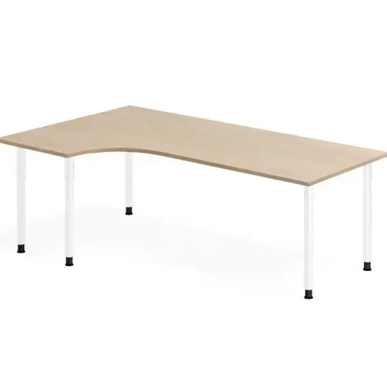 Skrivebord DNA, Eg 2000x1200mm Venstre I-ben/Hvid