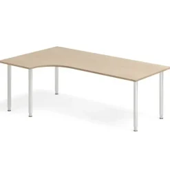 Skrivebord DNA, Eg 2000x1200mm Venstre I-ben/Alugrå