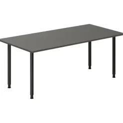 Skrivebord - DNA 1800x800 mm - Antracit laminat - Sort I-ben