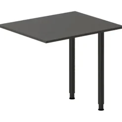 Skrivebord, tilbyg DNA Antracit 800x600 mm I-ben Sort