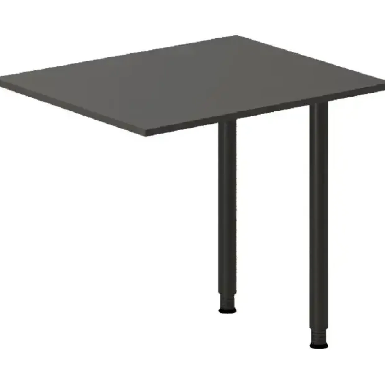 Skrivebord, tilbyg DNA Antracit 800x600 mm I-ben Sort