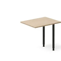 Skrivebord, tilbyg DNA Eg 800x600mm I-ben Sort