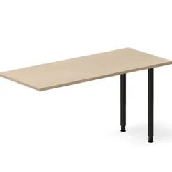 Skrivebord, tilbyg DNA Eg 1400x600mm I-ben Sort