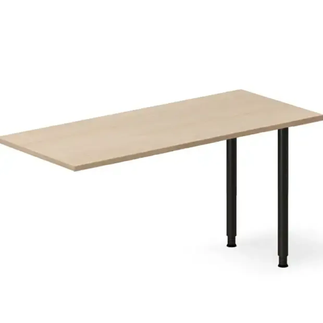 Skrivebord, tilbyg DNA Eg 1400x600mm I-ben Sort