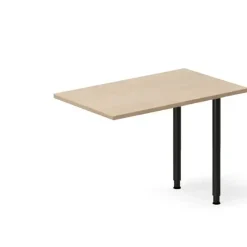 Skrivebord, tilbyg DNA Eg 1000x600mm I-ben Sort