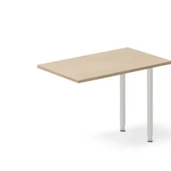 Skrivebord, tilbyg DNA Eg 1000x600mm I-ben Alugrå