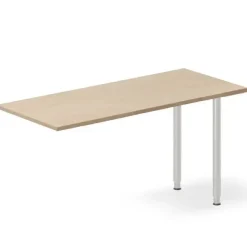 Skrivebord, tilbyg DNA Eg 1400x600mm I-ben Alugrå