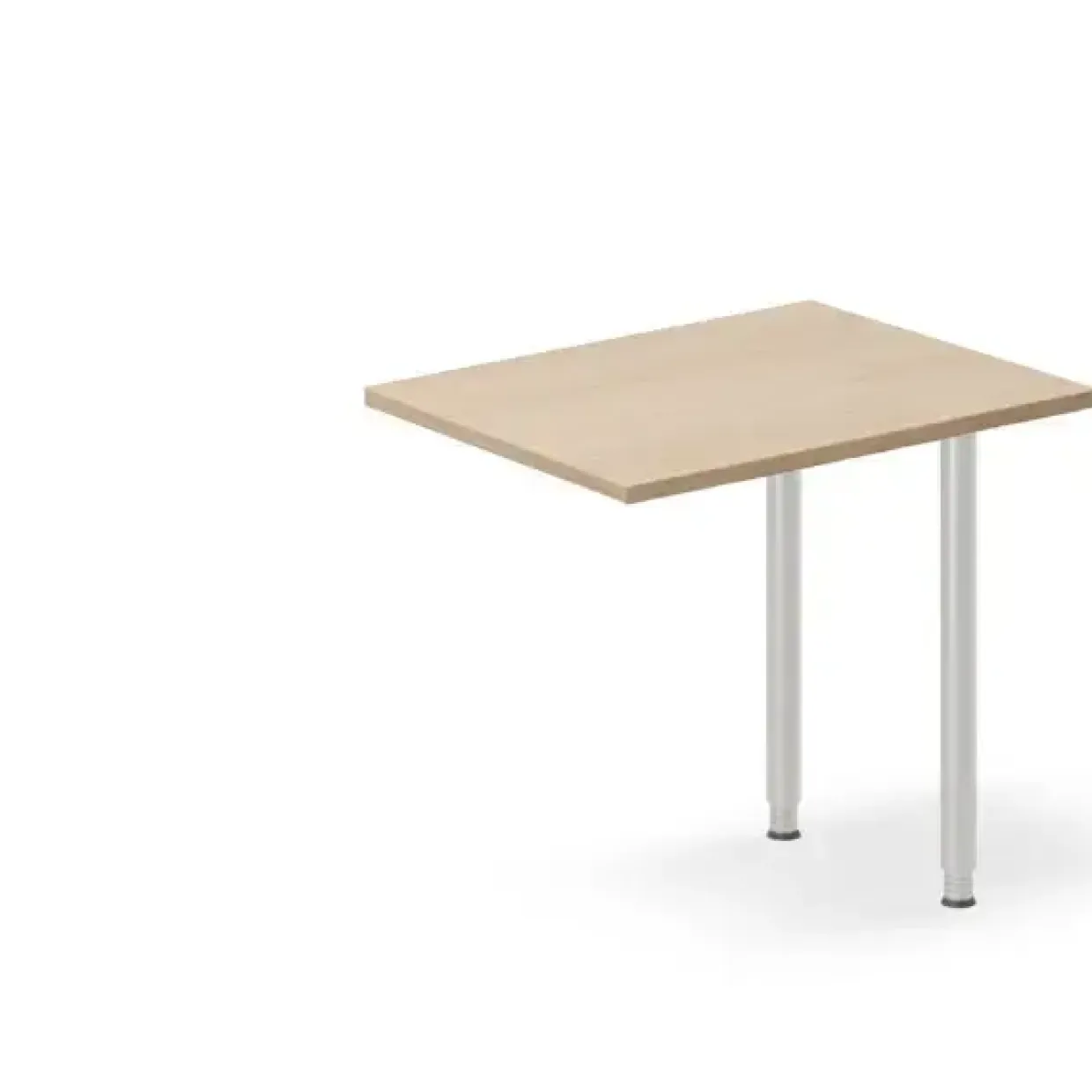 Skrivebord, tilbyg DNA Eg 800x600mm I-ben Alugrå