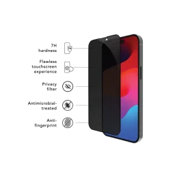 Skærmbeskyttelse - Dbramante1928 - eco-shield - iPhone 15 Pro - Privacy sort