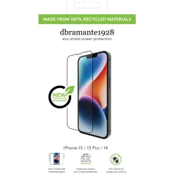 Skærmbeskytter - Dbramante1928 eco-shield - iPhone 13/13 Pro/14 - Sort kant