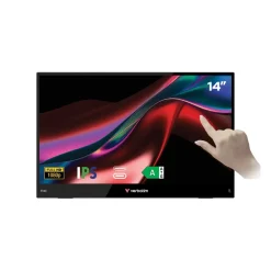 Skærm - Verbatim 14" Portable FHD Touchscreen Monitor LIGHT - Full HD - Sort - 1 stk