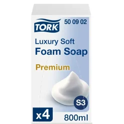 Skumsæbe - Tork 500902 Premium - Luksus - Til S3 dispenser - 800 ml - 4 poser