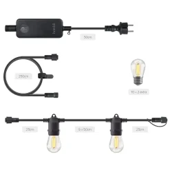 Smart lyskæde - Hombli Smart Outdoor Light String - 5 m - Varm hvid - 10 pærer