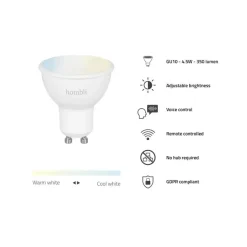 Smartpære - Hombli Smart Spot RGB & CCT (GU10) V2 - 5W - Promo Pack 1+1
