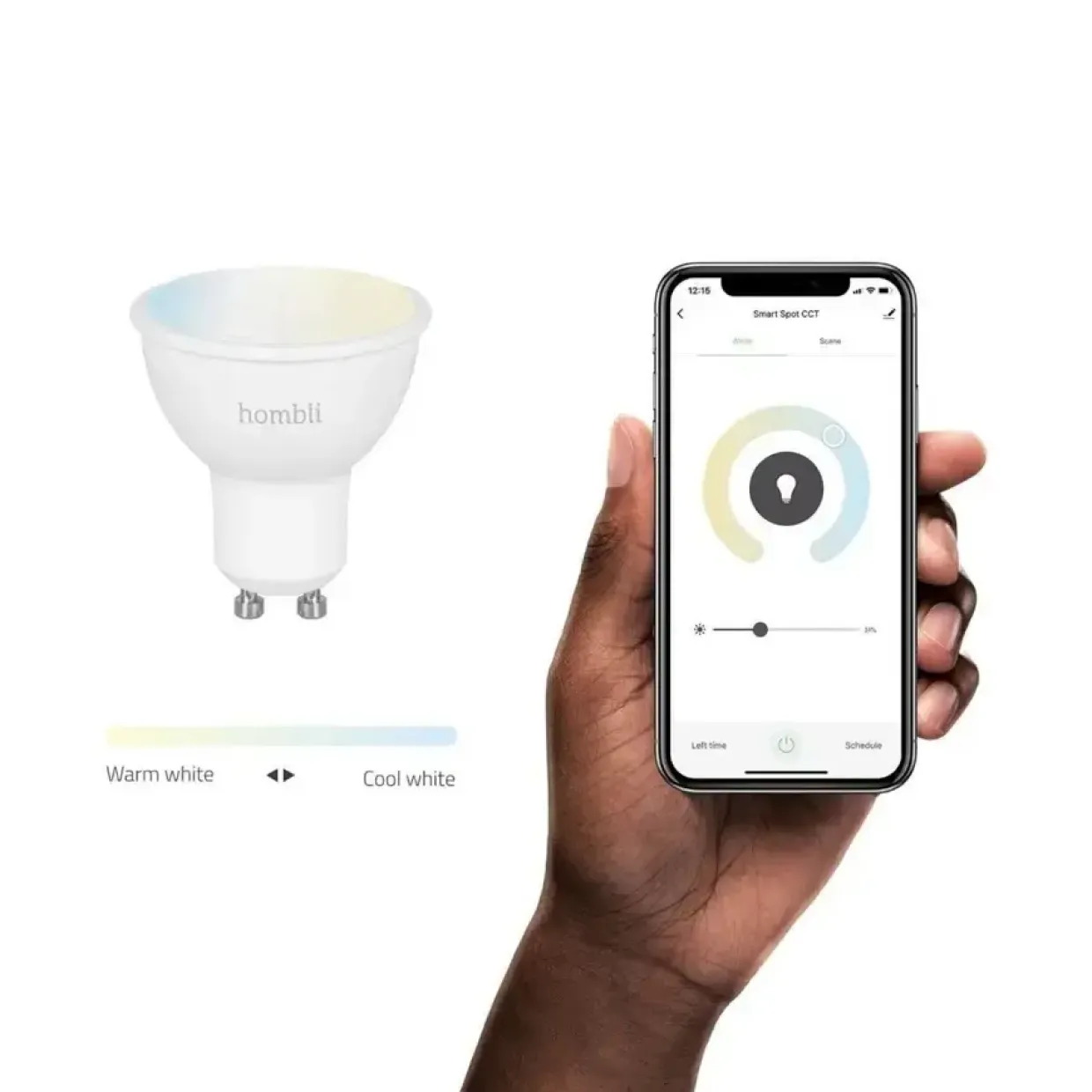 Smartpære - Hombli Smart Spot RGB & CCT (GU10) V2 - 5W - Promo Pack 1+1