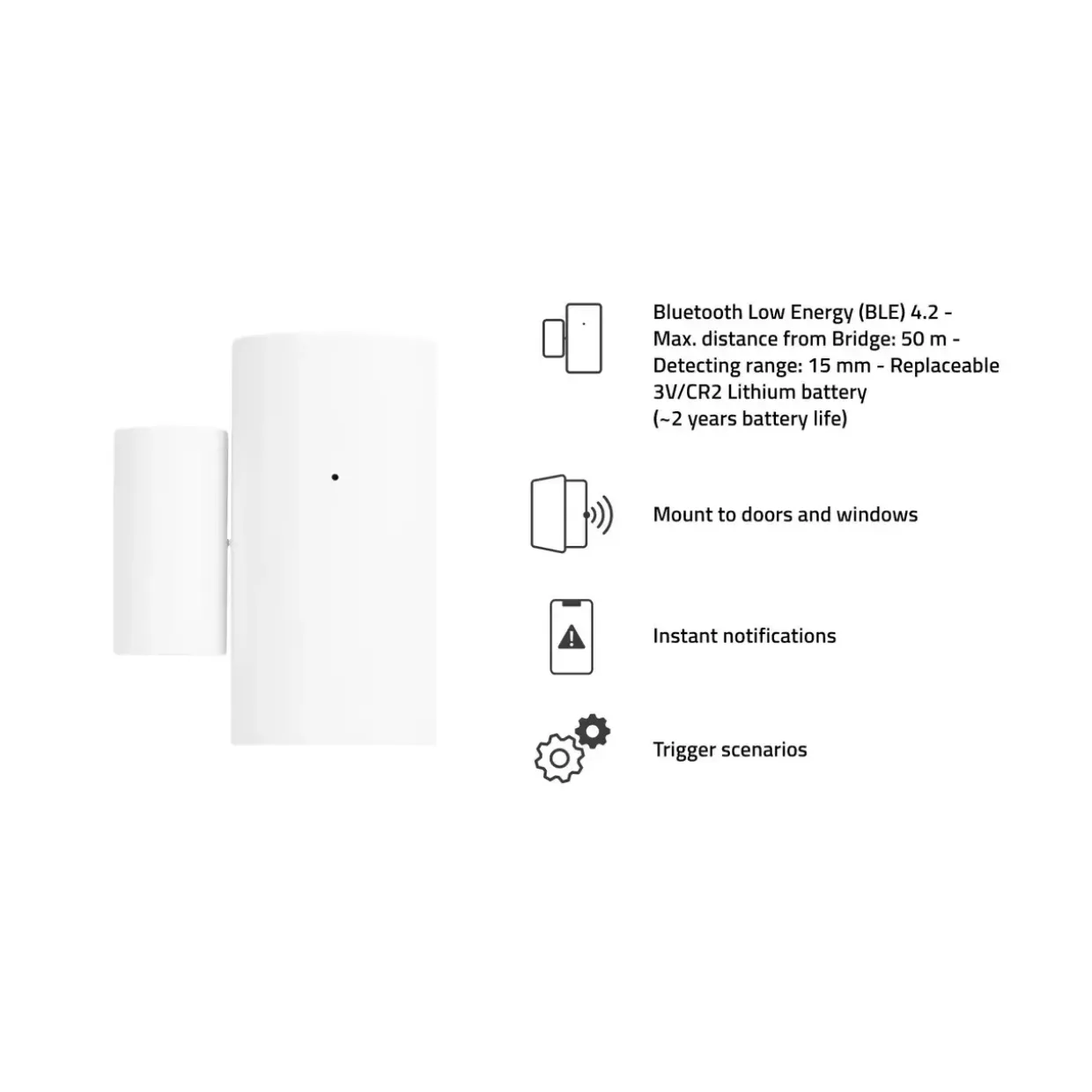 Smart sensor kit - Hombli Smart Bluetooth Sensor Kit - Hvid - Inkl. Bridge, kontakt- og bevægelsessensor