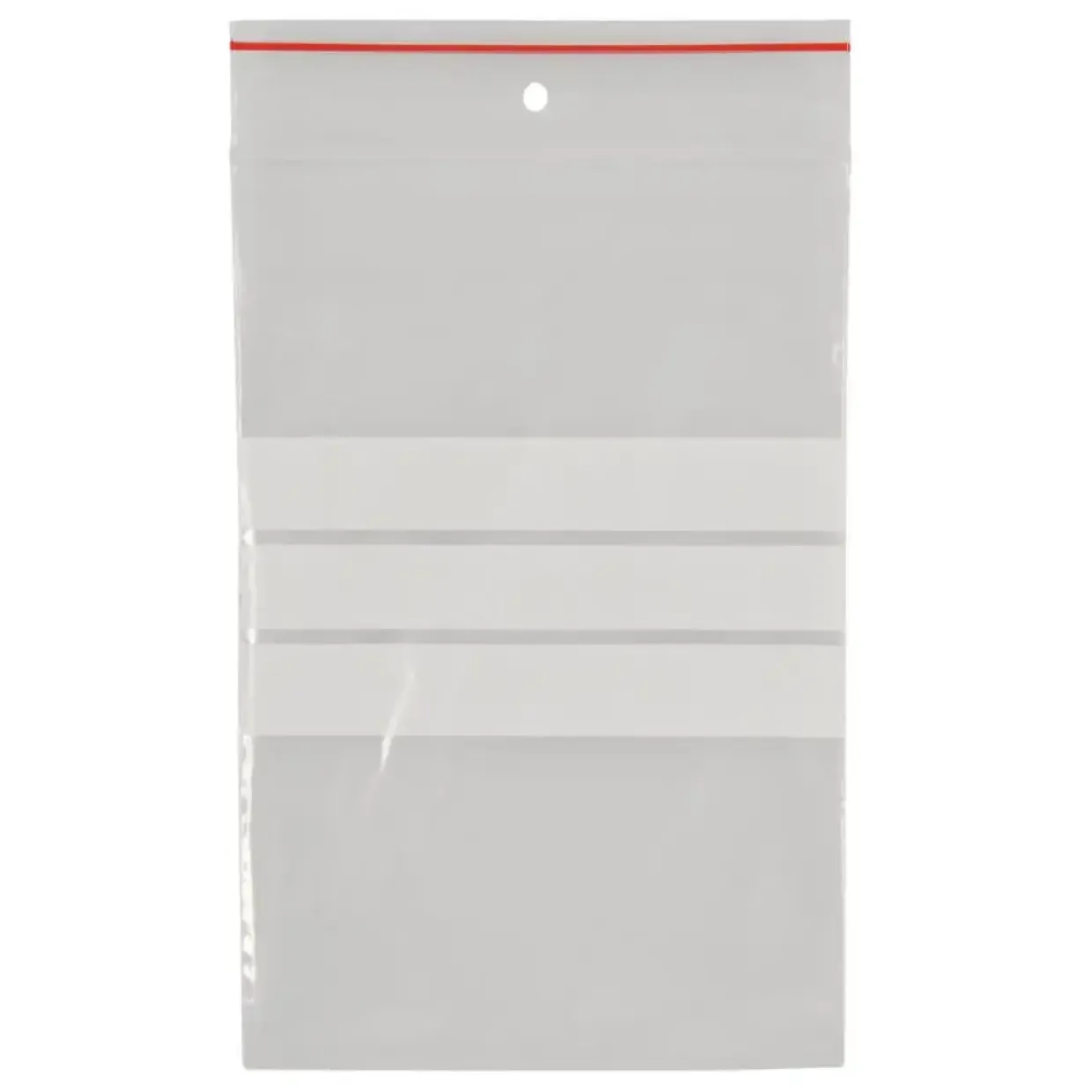 Små lynlåsposer klar LDPE-virgin 8x12cm med skrivefelt - 200 stk