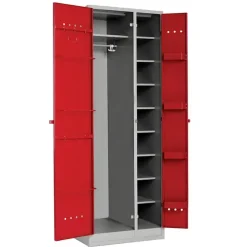 Soldaterskab lige tag 1x680 mm rød dør 680 x 600 x 1900 mm.
