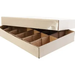 Sorteringskasse til farvekridt – 6×26×38 cm – Brun – Pap – 1 stk