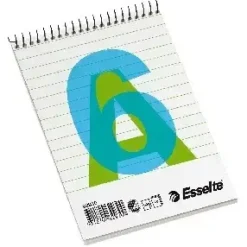 Spiralblok - Esselte A6L 60g 80 blade - Uden huller - minimumskøb 10 stk.