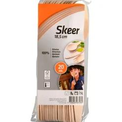 Spiseske Engangsservice, Consumer, 18,5cm, natur, birketræ - 28 pakker