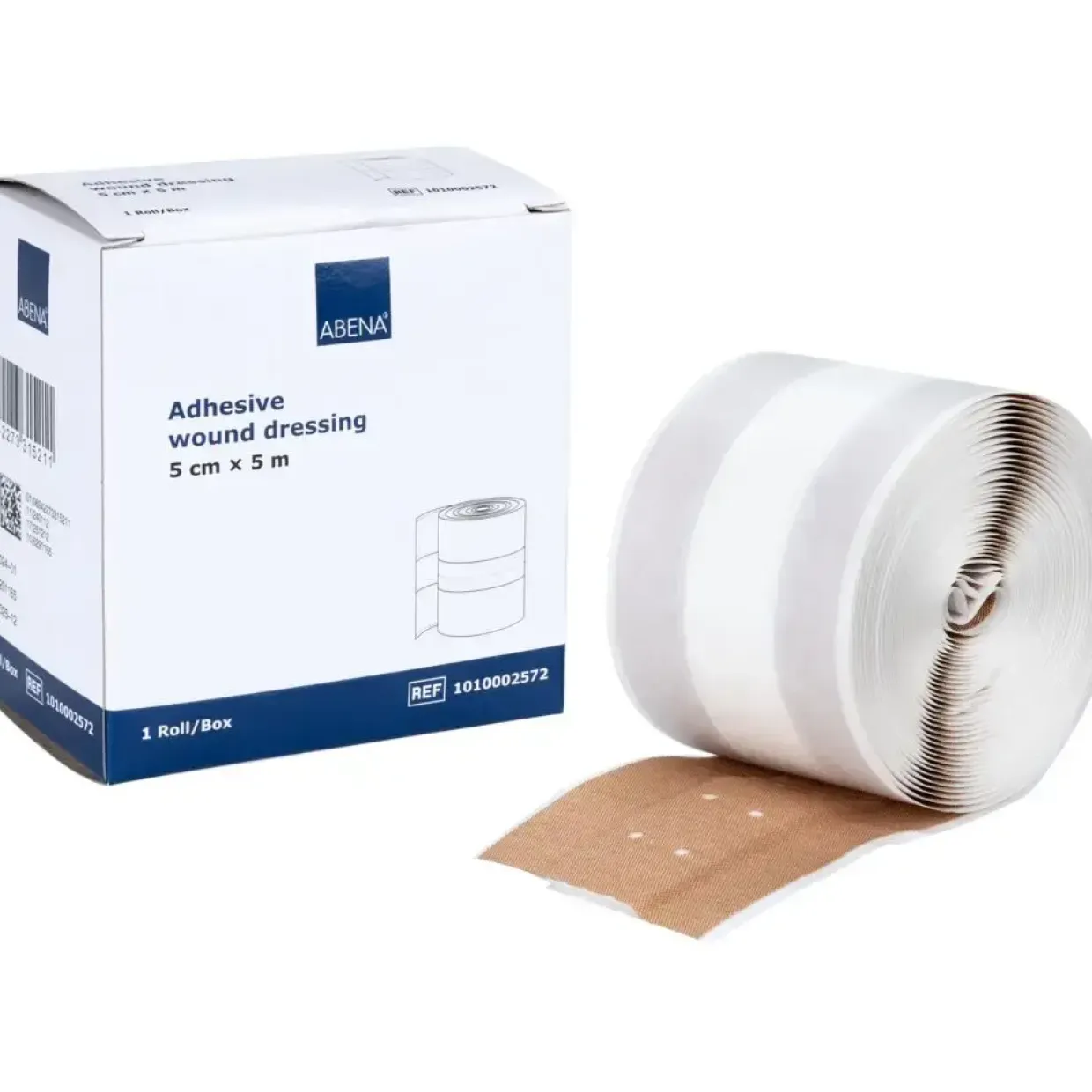 Sårplaster - ABENA rulle 5cm x 5m - Beige - Latexfri
