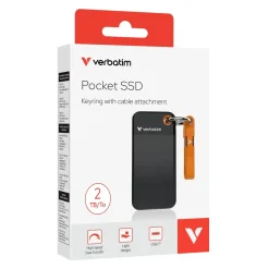 SSD - Verbatim Pocket 2TB - USB 3.2 Gen 2 - Sort/Orange