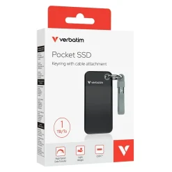 SSD - Verbatim Pocket 1TB - USB 3.2 Gen 2 - Sort/Grå