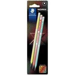 Staedtler, Blyanter, Norix, D-formet, HB, Assorterede farver - 3 stk