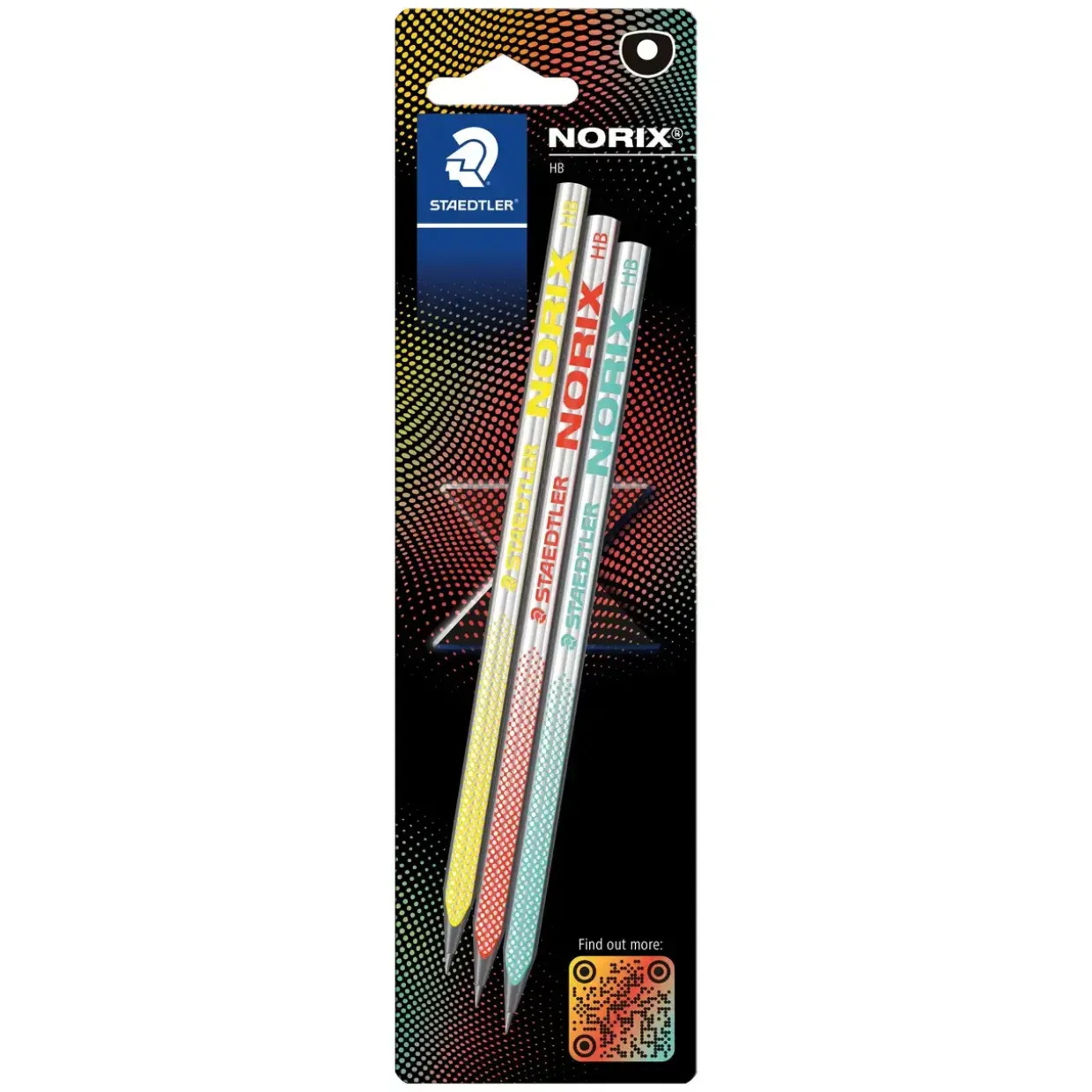 Staedtler, Blyanter, Norix, D-formet, HB, Assorterede farver - 3 stk