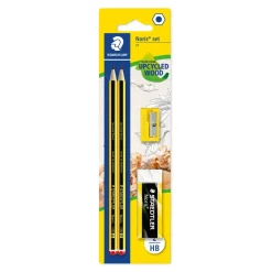 Staedtler Blyant Noris HB sæt - 2 blyanter HB, 1 viskelæder og 1 blyantspidser - Køb minimum 10 stk.