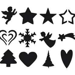 Stansejern størrelse 25 mm julemotiver | 12 assorteret stk.