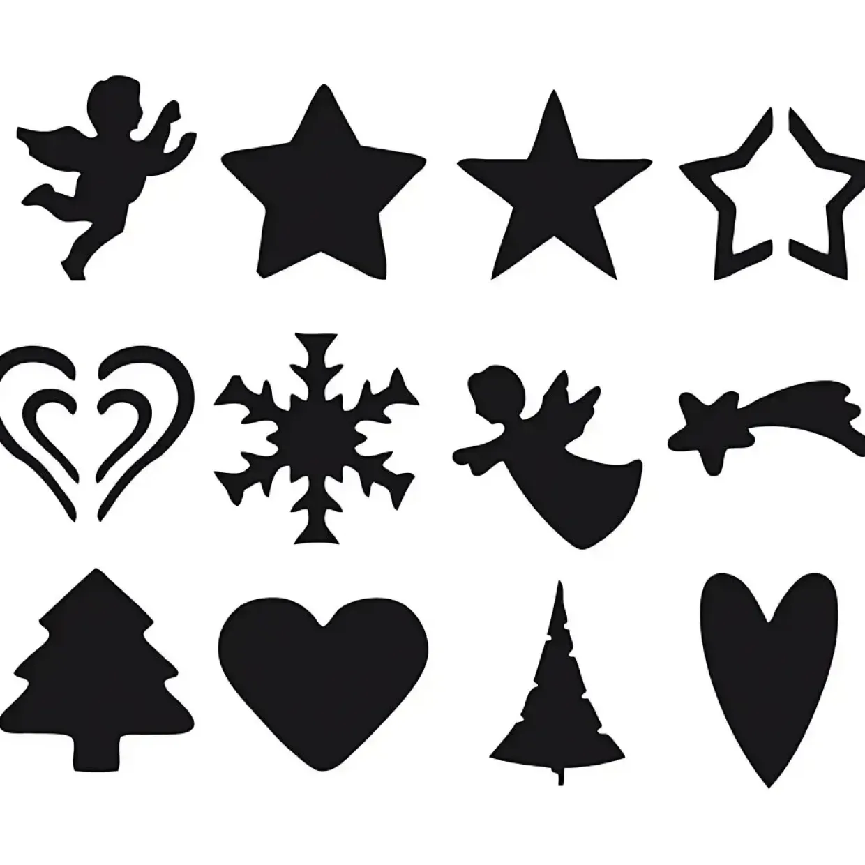 Stansejern størrelse 25 mm julemotiver | 12 assorteret stk.