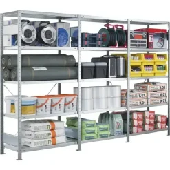 Startsektion Boltless lagerreol, rygkryds 3000x750x400 250 kg/hylde