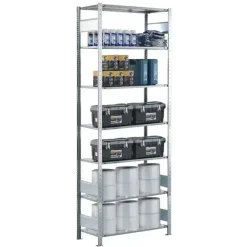Startsektion Boltless lagerreol, bjælker 3000x750x500 250 kg/hylde