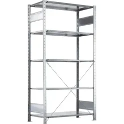 Startsektion Boltless lagerreol, rygkryds 2000x750x800 250 kg/hylde