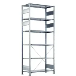 Startsektion Boltless lagerreol, rygkryds 2500x1300x500 150 kg/hylde