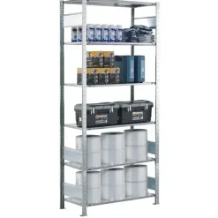 Startsektion Boltless lagerreol, bjælker 2500x1300x300 150 kg/hylde