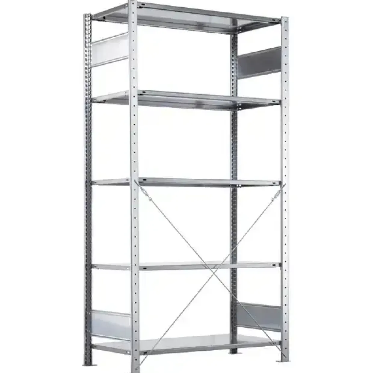 Startsektion Boltless lagerreol, rygkryds 2000x1000x400 150 kg/hylde