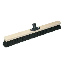Stiv kost, Vikan Classic, med gevind, brun med sorte børster, 60 cm