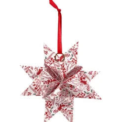 Stjernestrimler Vivi Gade hvid rød metalfolie B: 15 + 25 mm diameter 6,5 + 11,5 cm L: 44 + 86 cm - 48 stk