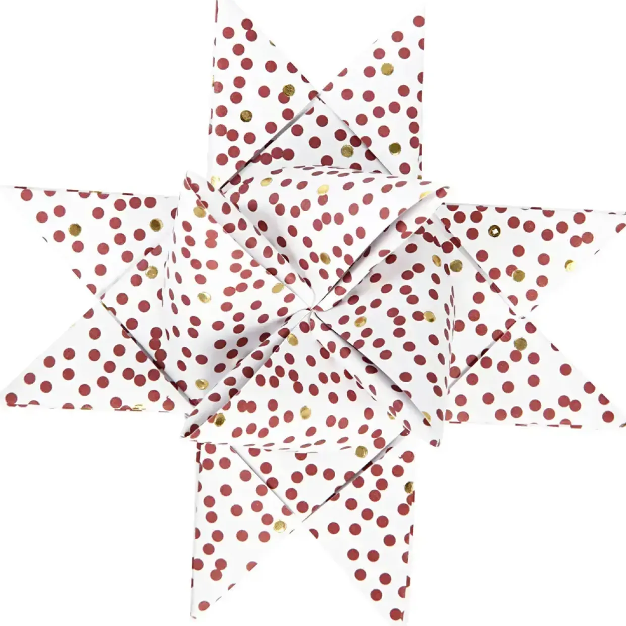 Stjernestrimler Vivi Gade hvid rød metalfolie B: 15 + 25 mm diameter 6,5 + 11,5 cm L: 44 + 86 cm - 48 stk