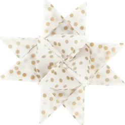 Stjernestrimler Vivi Gade hvid guld metalfolie B: 15 + 25 mm diameter 6,5 + 11,5 cm L: 44 + 86 cm - 48 stk