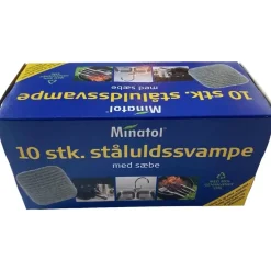 Ståluld Minatol med sæbe - 10 stk
