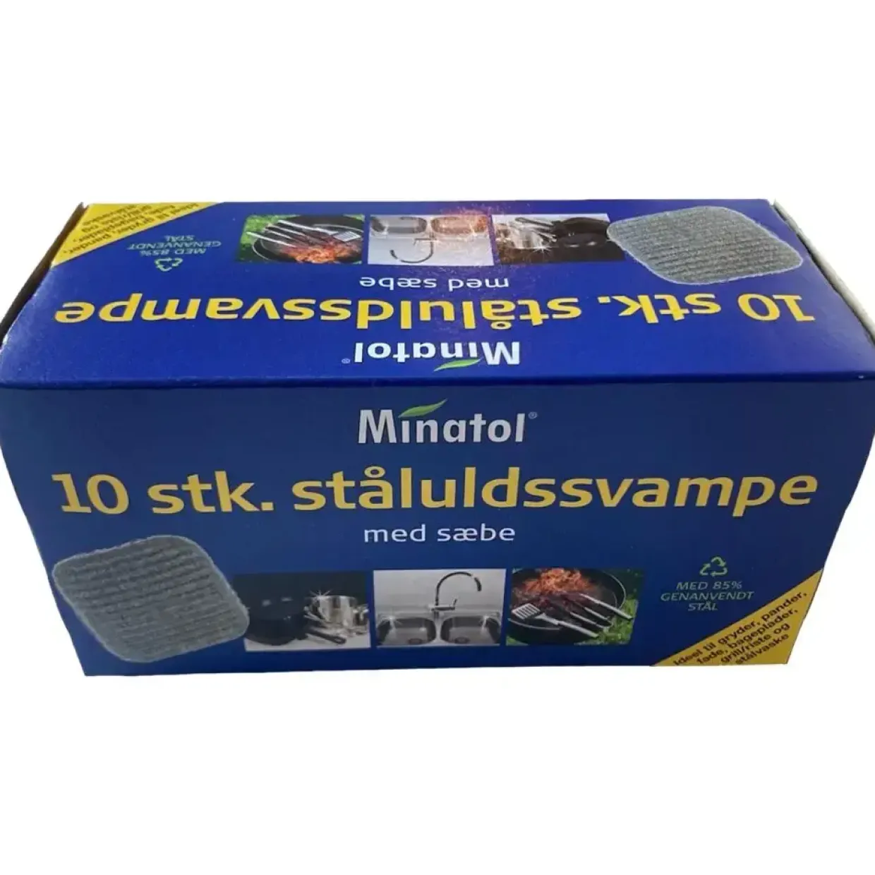 Ståluld Minatol med sæbe - 10 stk