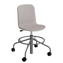 Stol ADD 5903, Fodkryds og hjul, Helbetrukket gråt tekstil, Gråt stel