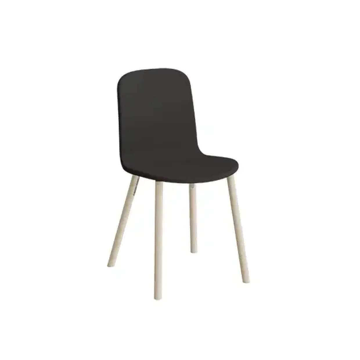 Stol Add 5901 Wood Hel betrukket i sort tekstil, træben